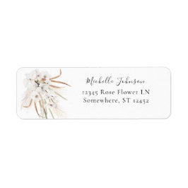 White Boho Floral Rücksendeadresse 2