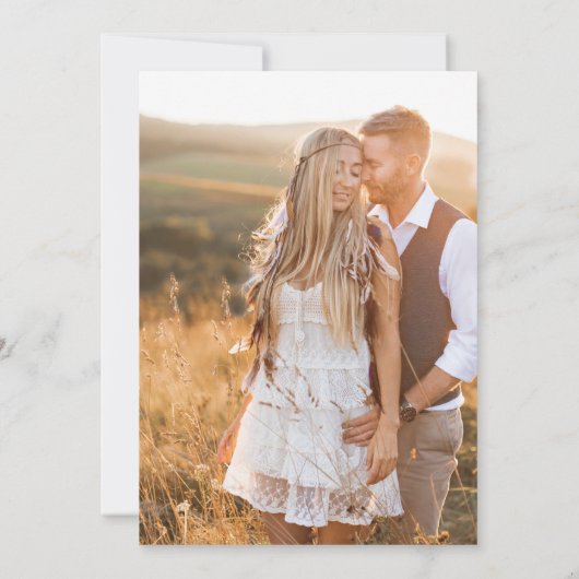 White Boho Floral Save the Date (Rückseite)