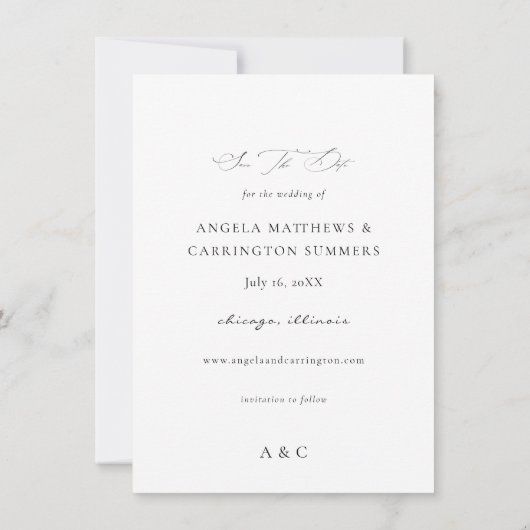White Boho Floral Save the Date Foto (Rückseite)