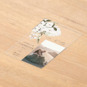 White Boho Floral Save the Date Foto Acryleinladungen (Ablage )