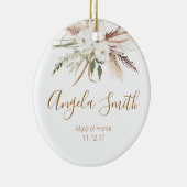 White Boho Floral Trauzeugin Weihnachtsschmuck (Rechts)