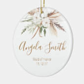 White Boho Floral Trauzeugin Weihnachtsschmuck (Links)