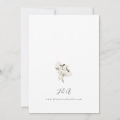 White Boho Floral Wedding Einladung V3 LN (Rückseite)
