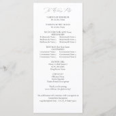 White Boho Floral Wedding Program Programm (Rückseite)