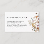 White Boho Honeymoon Wish Enclosure Card Begleitkarte (Vorderseite)