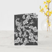 White Boho Paisley Peacock Elegante Deko der Extra Karte (Gelbe Blume)