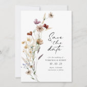 White Boho Save the Date Flat Card (Vorderseite)