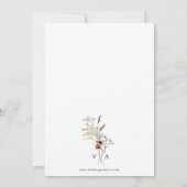 White Boho Save the Date Flat Card (Rückseite)