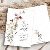 White Boho Save the Date Flat Card