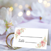 White Boho Wassercolor Blume Hochzeit Platzkarten