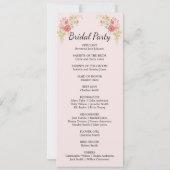 White Boho Watercolor Blume Hochzeitsprogrammkarte Einladung (Rückseite)