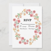 White Boho Watercolor Blume Wedding RSVP Einladung (Vorderseite)