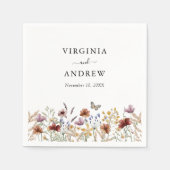 White Boho Wedding Napkins Serviette (Vorderseite)