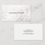 White Bokeh Glitzer Salon Visitenkarte (Vorne/Hinten)