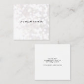 White Bokeh Glitzern Square Quadratische Visitenkarte (Vorne/Hinten)