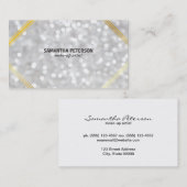 White Bokeh Gold Akzente Visitenkarte (Vorne/Hinten)