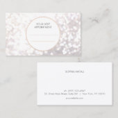 White Bokeh Gold Sequin Hair Salon Ernennung Terminkarte (Vorne/Hinten)