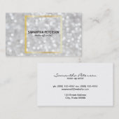 White Bokeh Gold Triple Border Visitenkarte (Vorne/Hinten)
