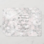 White Bokeh Light Elegant Glam Wedding Einladungen (Vorne/Hinten)