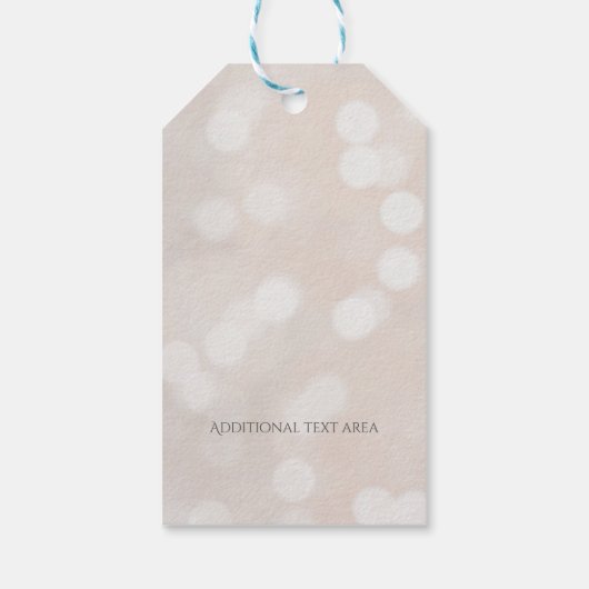 White Bokeh Moderner Glamour Chic Custom Gevor Geschenkanhänger (Rückseite)