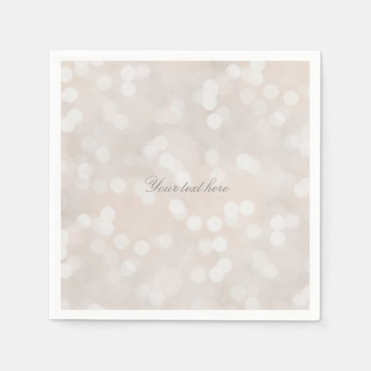 White Bokeh Moderner Glamour Chic Custom Party Serviette (Vorderseite)