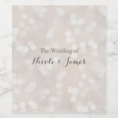 White Bokeh Moderner Glamour Hochzeit Weinetikette Weinetikett (Einzelnes Label)