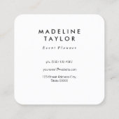 White Bokeh Quadratische Visitenkarte (Rückseite)