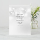 White Bokeh Wedding Einladung (Stehend Vorderseite)