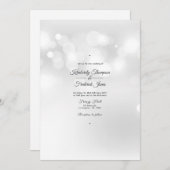 White Bokeh Wedding Einladung (Vorne/Hinten)