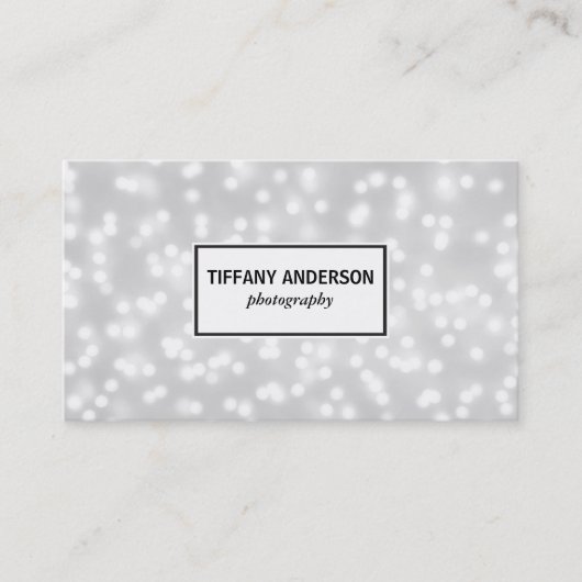 White Bokeh White Panel Visitenkarte (Vorderseite)