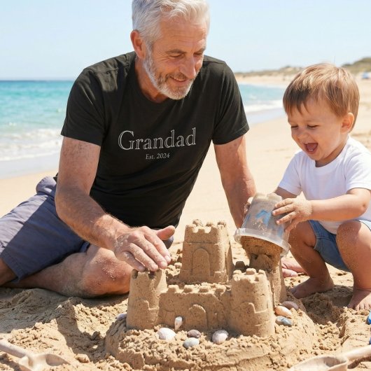 White Bold Minimal Grandad Established  T-Shirt