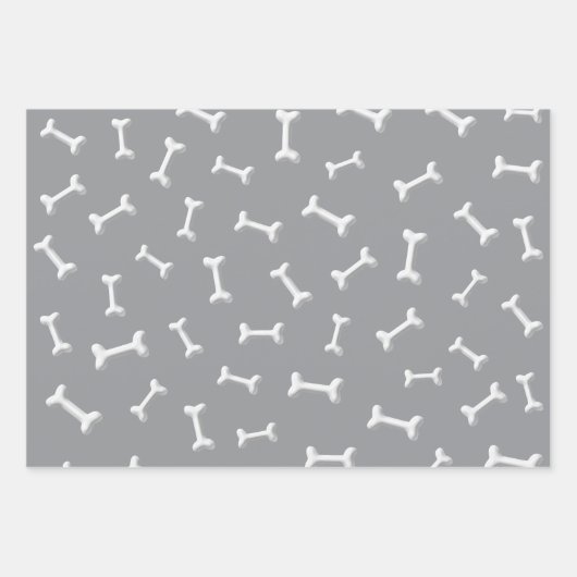 White Bones On Gray Background Custom Geschenkpapier Set (Vorderseite 2)