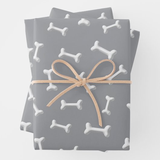 White Bones On Gray Background Custom Geschenkpapier Set (Beispiel)