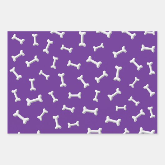 White Bones On Purple Background Custom Geschenkpapier Set (Vorderseite)