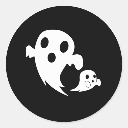 White Boo Runder Aufkleber (Vorderseite)