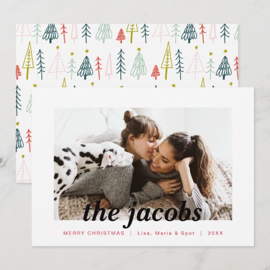 White Border Feiertagskarte (Vorne/Hinten)