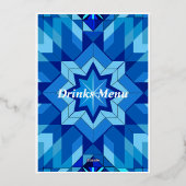 White Border Gold Foiled Beverage Menü (Rückseite)