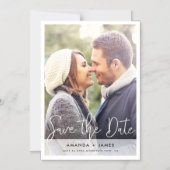 White Border Simple Modern Script Magneteinladung (Vorderseite)