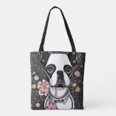 White Boston Terrier Tasche (Rückseite)