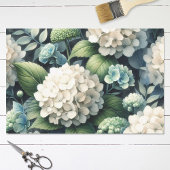 White Botanical Hydrangea Decoupage Seidenpapier