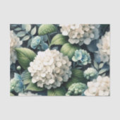 White Botanical Hydrangea Decoupage Seidenpapier (Vorderseite)