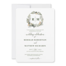 White Botanical Monogram Wedding