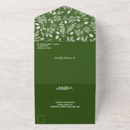 White Botanicals Green No Envelopding Hochzeit All In One Einladung