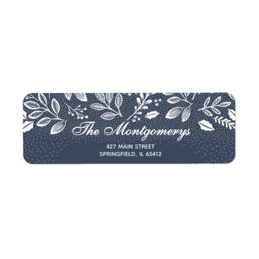 White Botanicals on Blue Return Address (Vorne)