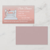 White Bounce House Aufblasbare Party Rentals Pink Visitenkarte (Vorne/Hinten)