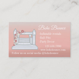 White Bounce House Aufblasbare Party Rentals Pink Visitenkarte