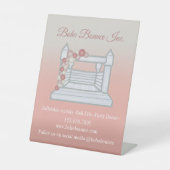 White Bounce House Aufblasbare Party Rentals Sockelschild (Vorderseite)