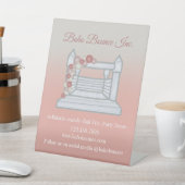 White Bounce House Aufblasbare Party Rentals Sockelschild (In SItu)