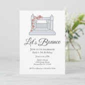 White Bounce House Balloon Garland Geburtstag Einladung (Stehend Vorderseite)