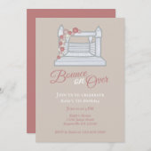 White Bounce House Boho Balloon Garland Geburtstag Einladung (Vorne/Hinten)